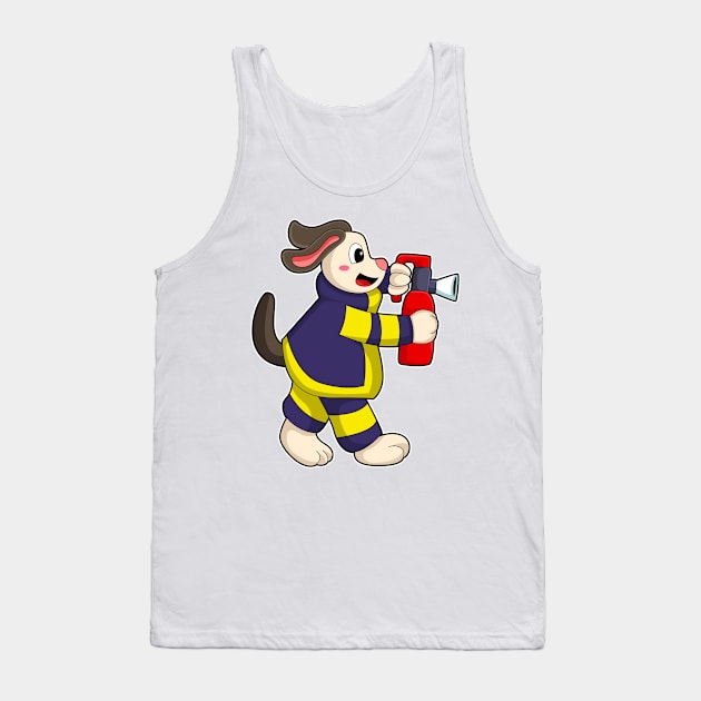 Dog as Firefighter with Fire extinguisher Tank Top by Markus Schnabel